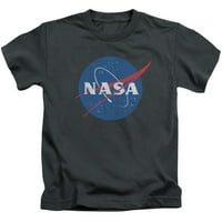 НАСА - лого на кюфте, затруднено - риза за млади къси ръкави - 5 6