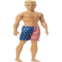 Барби Кен Плаж кукла в звезди и ивици флаг борда шорти бански