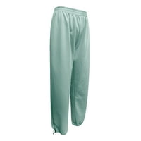 Женски панталони Продаване на разпродажба Женски солиден солидна еластична талия с дълги панталони панталони Зелени XL P15385