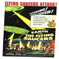Време за плакат Земя срещу летящи чинийки Филмов плакат 11inx17in Mini Poster Poster Colorty Cecolory: Multi, Undramed, Ages: