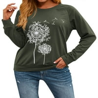 Графичен пуловер от женски език от женското тениска с дълъг ръкав