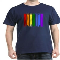 Cafepress - Хюстън гей гордостта на Rainbow Cityscape тениска - памучна тениска