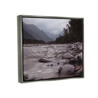 Ступел индустрии гора природа планина Крийк снимка блясък сив плаваща рамка платно печат стена изкуство, дизайн от Лил Рю