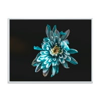 Дизайнарт' Топ изглед на бяло и синьо цвете ' традиционна рамка платно стена арт принт