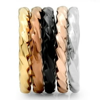 Дамски многоцветни пръстени за подреждане от неръждаема стомана, комплект от 5