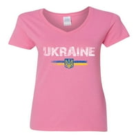 -Нек дами винтидж украински украински флаг Pride DT тениска