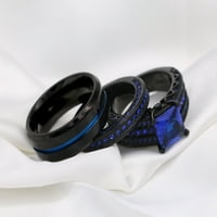 Съвпадащи пръстени Двойка пръстени 1. CT Blue CZ жени Сватбени пръстени Комплекти мъжки титаниев пръстен