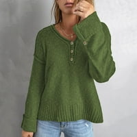 Caicj пуловери за жени жени есен и зима свободен случайно мода солиден цвят v Врат пуловер с пуловер пуловер пот