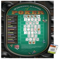 Покер ръце Плакат за стена с бутални щифтове, 22.375 34