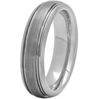 Дамски Волфрам сатен и високо полски сватбен пръстен-Дамски пръстен