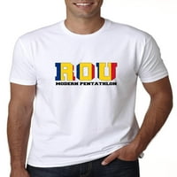 Румъния Модерен Пентатлон - Олимпийски игри - Рио - Флаг Мъжки сива тениска