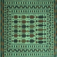 Ahgly Company Machine Wareable Indoor Southwestern Turquoise Blue Country Area Rugs, 8 'квадрат