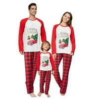 Семейни коледни пижами съвпадащи комплекти, Xmas съвпадащи с PJ за възрастни деца празници вкъщи Xmas Family Sleekwear Set