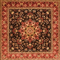 Ahgly Company Indoor Square Persian Orange Traditional Area Rugs, 7 'квадрат