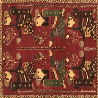 Ahgly Company Indoor Square Персийски кафяви традиционни килими, 5 'квадрат