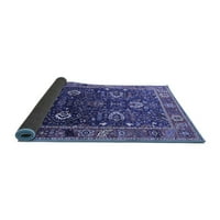 Ahgly Company Indoor Round Oriental Blue Industrial Area Rugs, 6 'кръг
