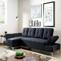 Харпър & ярки дизайни секционни диван тресчотка система, Черно, Бо на 2