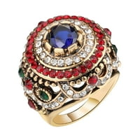 Арчър жени луксозен кръг Цветният дринест Инратиран пръстен за бижута за бижута