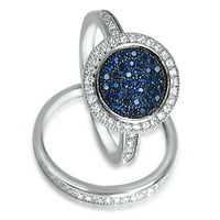 LARASO CO 1. Карат CZ сватбен пръстен комплект в стерлингово сребро за жени с размер 7