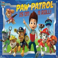 Nickelodeon Paw Patrol - Плакат за стена на екипажа с бутални щифтове, 14.725 22.375