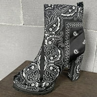 Juebong Boots Deals Ankle Bootie Fish Mouth Super High Heel Drady Western Booties Отпечатани глезени Ботуши