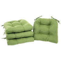 Подложка за стол от велур с връзки, комплект от 4, мастика зелен