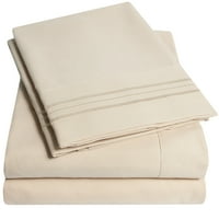 Sweet Home Collection Series Bed Leets - Extra Soft Microfiber Deep Pocket Set Leets - Beige, Twin XL