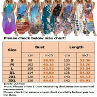 Paille Ladies дълги макси рокли Флорални принт Лятен плаж Sundress Crew Tank Tank Kaftan Party Style H XL