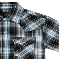 Плейнс Бойс с къс ръкав базова Снап Западна риза, размери ХС-л