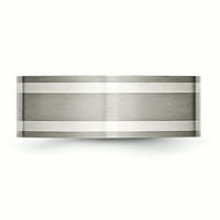 Титаниев стерлингов сребърен инкрустален плосък и полиран лента