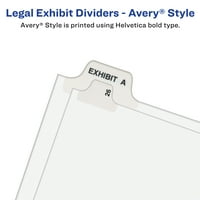Avery®, AVE01396, Индивидуални разделители на правни експонати - стил Avery, пакет