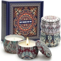 Yinuo Леки ароматизирани свещи Подаръци за жени, 4. Оз Aromatherapy свещи, подаръци за облекчаване на стреса
