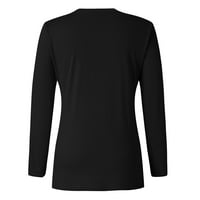 Akiihool Womens Workout Tops дамска риза с джоб, ежедневни върхове на туника за подарък, цветен блок с тениска с дълъг ръкав за