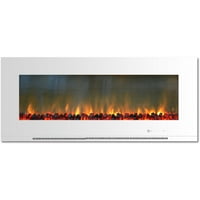 Хановер пожар в. Електрическа камина на стената в бяло с изгарящ дисплей на дневника