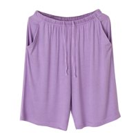 Женски летен спортен плътно цвят тънък голям размер домашни панталони, свободни могат да се носят извън пет пижама панталони Нощни