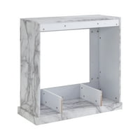 Мебели Клеърдейл свободностояща електрическа камина за промяна на цвета в бяло с мрамор Фау