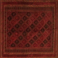 Ahgly Company Indoor Square Southwestern Orange Country Country Rugs, 7 'квадрат