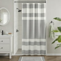 Домашна есенция сиво, бяло, многоцветно ивици, ивици полиестерна завеса за душ, 54 78