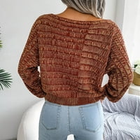 Жените падат пуловери за жени гореща продажба Разчистване Жените модни ежедневни цветни дълги ръкави от рамо плетен пуловер пуловер