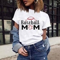 Zodggu Day Mother Graphic Basic Tees for Women Sales Trendy Short Leanve Womens Tops Бейзбол мама блуза лятна модна кръгла шия