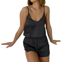 Комплекти за пижама на Zuwimk Womens, женски сладък тениски за спално облекло и шорти пижама Черно, S