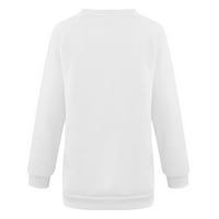 Галактика котка отпечатани ризи с дълъг ръкав за жени забавни тениски леки ежедневни кръгли пуловер на врата върхове свободни