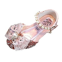 Bow Metal Pearl Rhinestone Color Съвпадащ градиент пролетни обувки за момичета обувки за малки деца