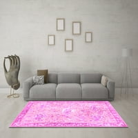 Ahgly Company Indoor Round Animal Pink Traditional Area Rugs, 6 'Round