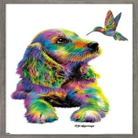 Морено - Стенски плакат за кучета и колибри, 22.375 34