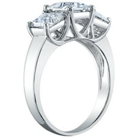 2. КТ Моасаните принцеса изрязани годежен пръстен Сватбена халка булчински комплект в Стерлингово Сребро