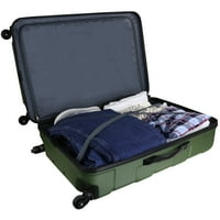Комплект за пътуване със зелен багаж, включва чанта за проверка, ръчен и подходящ сак