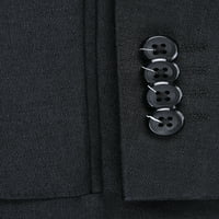 Мъжки черен лен класически костюм от 2 части