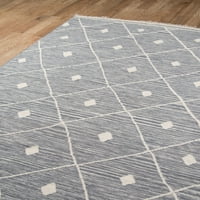 Ерин Гейтс от Момени Томпсън Апълтън сив ръчно тъкан вълнен килим 2 '3'