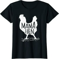 Щастлива риза на майките за жени кокошка пилешка подарък мама ферма тениска черна среда